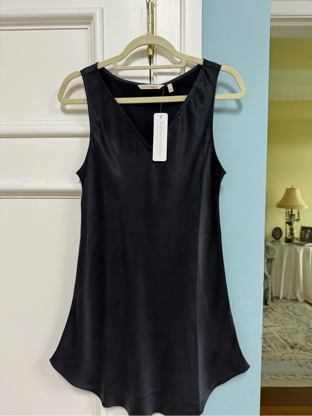 Soft Surroundings Black Lyocell-Rayon Top  size M. NWT